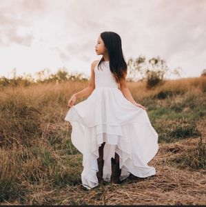 Girls size 10 high low hand made dress